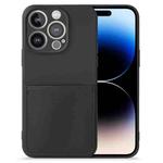 For iPhone 14 Pro Imitate Liquid Silicone Skin Feel Phone Case with Card Slot(Black)