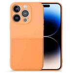 For iPhone 14 Pro Max Imitate Liquid Silicone Skin Feel Phone Case with Card Slot(Orange)