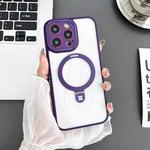 For iPhone 13 Pro Max Yashi MagSafe Magnetic Holder Phone Case(Purple)
