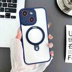 For iPhone 14 Plus Yashi MagSafe Magnetic Holder Phone Case(Blue)