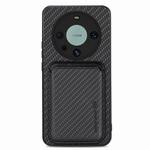 For Huawei Mate 60 Pro Carbon Fiber Leather Card Magnetic Phone Case(Black)