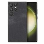 For Samsung Galaxy S23 Ultra 5G Vintage Leather PC Back Cover Phone Case(Black)