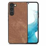 For Samsung Galaxy S22 5G Vintage Leather PC Back Cover Phone Case(Brown)