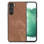 For Samsung Galaxy S22+ 5G Vintage Leather PC Back Cover Phone Case(Brown)