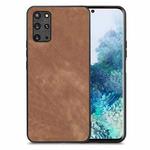 For Samsung Galaxy S20+ Vintage Leather PC Back Cover Phone Case(Brown)