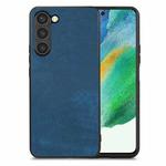 For Samsung Galaxy S21 FE 5G Vintage Leather PC Back Cover Phone Case(Blue)