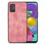 For Samsung Galaxy A51 4G Vintage Leather PC Back Cover Phone Case(Pink)