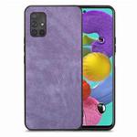 For Samsung Galaxy A51 4G Vintage Leather PC Back Cover Phone Case(Purple)