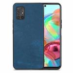 For Samsung Galaxy A71 5G Vintage Leather PC Back Cover Phone Case(Blue)