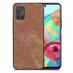For Samsung Galaxy A71 5G Vintage Leather PC Back Cover Phone Case(Brown)