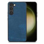 For Samsung Galaxy S25 5G Vintage Leather PC Back Cover Phone Case(Blue)