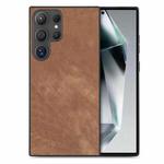 For Samsung Galaxy S25 Ultra 5G Vintage Leather PC Back Cover Phone Case(Brown)