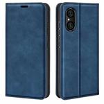 For Sony Xperia 5 V Retro-skin  Magnetic Suction Leather Phone Case(Dark Blue)