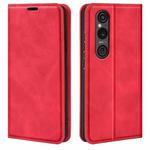 For Sony Xperia 1 VI Retro-skin Magnetic Suction Leather Phone Case(Red)