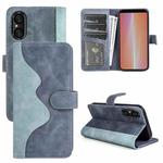 For Sony Xperia 5 V Stitching Horizontal Flip Leather Phone Case(Blue)
