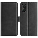For Sony Xperia 5 V Dual-side Magnetic Buckle Horizontal Flip Leather Phone Case(Black)