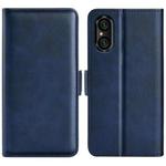 For Sony Xperia 5 V Dual-side Magnetic Buckle Horizontal Flip Leather Phone Case(Dark Blue)