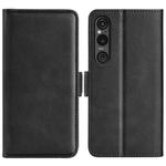 For Sony Xperia 1 VI Dual-side Magnetic Buckle Horizontal Flip Leather Phone Case(Black)