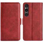 For Sony Xperia 1 VI Dual-side Magnetic Buckle Horizontal Flip Leather Phone Case(Red)
