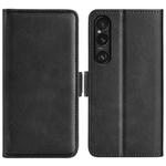 For Sony Xperia 1 VII Dual-side Magnetic Buckle Horizontal Flip Leather Phone Case(Black)