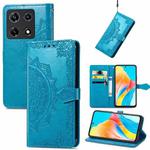 For Infinix Note 30 Pro Mandala Flower Embossed Leather Phone Case(Blue)