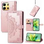 For infinix Note 30i Mandala Flower Embossed Leather Phone Case(Rose Gold)