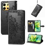 For infinix Note 30i Mandala Flower Embossed Leather Phone Case(Black)