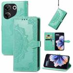 For Tecno Camon 20 Pro 5G Mandala Flower Embossed Leather Phone Case(Green)