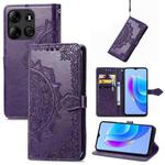For Tecno Spark GO 2023 Mandala Flower Embossed Leather Phone Case(Purple)
