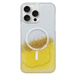 For iPhone 15 Pro Max MagSafe Gilding Hybrid Clear TPU Phone Case(Yellow)