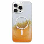 For iPhone 15 Pro Max MagSafe Gilding Hybrid Clear TPU Phone Case(Orange)