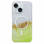 For iPhone 15 MagSafe Gilding Hybrid Clear TPU Phone Case(Green)