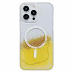 For iPhone 13 Pro Max MagSafe Gilding Hybrid Clear TPU Phone Case(Yellow)