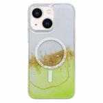 For  iPhone 13 MagSafe Gilding Hybrid Clear TPU Phone Case(Green)