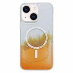 For  iPhone 13 MagSafe Gilding Hybrid Clear TPU Phone Case(Orange)