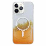 For iPhone 11 Pro Max Gilding MagSafe Hybrid Clear TPU Phone Case(Orange)
