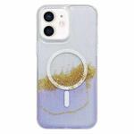 For iPhone 11 Gilding MagSafe Hybrid Clear TPU Phone Case(Purple)