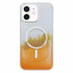 For iPhone 11 MagSafe Gilding Hybrid Clear TPU Phone Case(Orange)