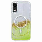 For iPhone XR MagSafe Gilding Hybrid Clear TPU Phone Case(Green)