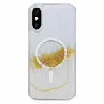 For iPhone XS Max MagSafe Gilding Hybrid Clear TPU Phone Case(White)