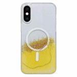 For iPhone XS Max MagSafe Gilding Hybrid Clear TPU Phone Case(Yellow)