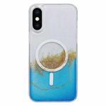 For iPhone XS Max MagSafe Gilding Hybrid Clear TPU Phone Case(Blue)