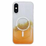 For iPhone XS Max MagSafe Gilding Hybrid Clear TPU Phone Case(Orange)