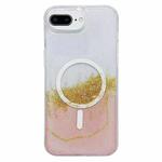 For iPhone 7 Plus / 8 Plus MagSafe Gilding Hybrid Clear TPU Phone Case(Pink)