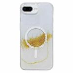 For iPhone 7 Plus / 8 Plus MagSafe Gilding Hybrid Clear TPU Phone Case(White)