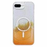 For iPhone 7 Plus / 8 Plus MagSafe Gilding Hybrid Clear TPU Phone Case(Orange)