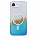 For iPhone 7 / 8 / SE 2022 / 2020  MagSafe Gilding Hybrid Clear TPU Phone Case(Blue)