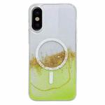 For iPhone X / XS MagSafe Gilding Hybrid Clear TPU Phone Case(Green)