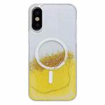 For iPhone X / XS MagSafe Gilding Hybrid Clear TPU Phone Case(Yellow)