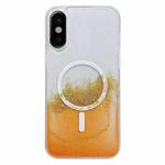For iPhone X / XS MagSafe Gilding Hybrid Clear TPU Phone Case(Orange)
